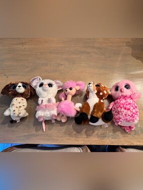 Ty Assorted Plush Small Pets in Pink, Brown, White